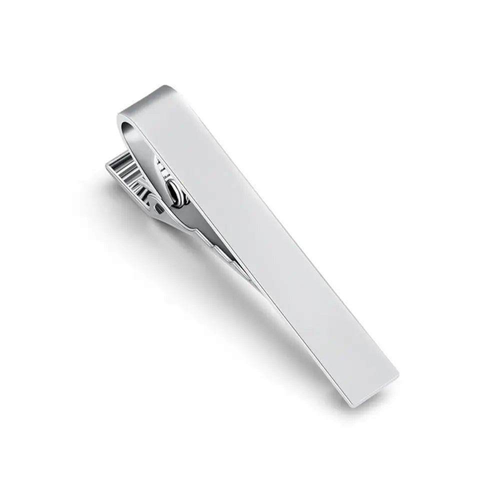 High-quality tie clip in stainless steel, perfect for boardroom presentations.