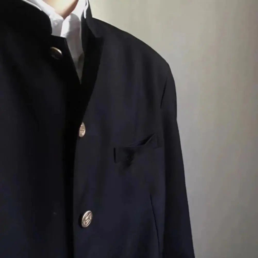 Command the Room blazer showcasing a modern silhouette with traditional aesthetics.