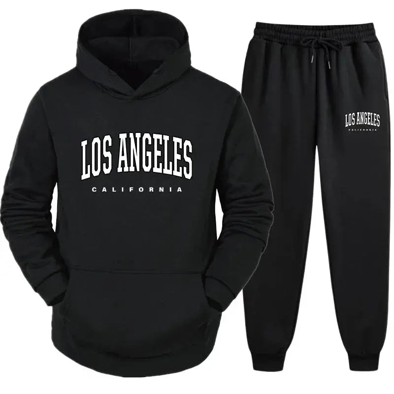 Men's seamless comfort athleisure set in navy, lightweight polyester for all-day wear.