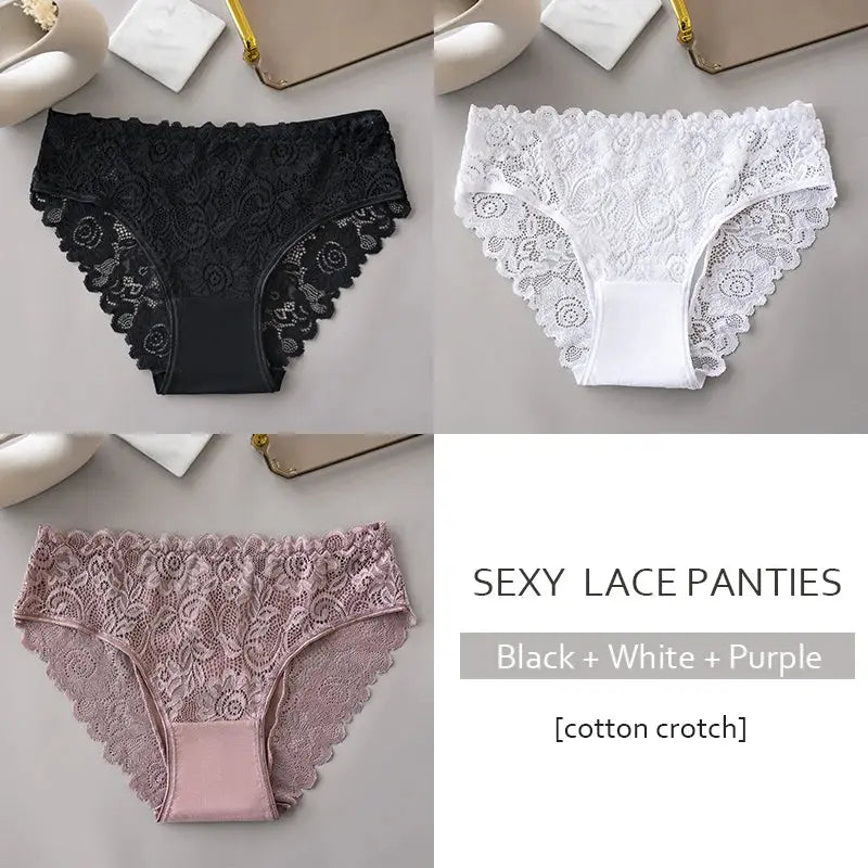 Whisper-Soft Lace Panties with a hint of stretch, hugging curves for a flattering fit.