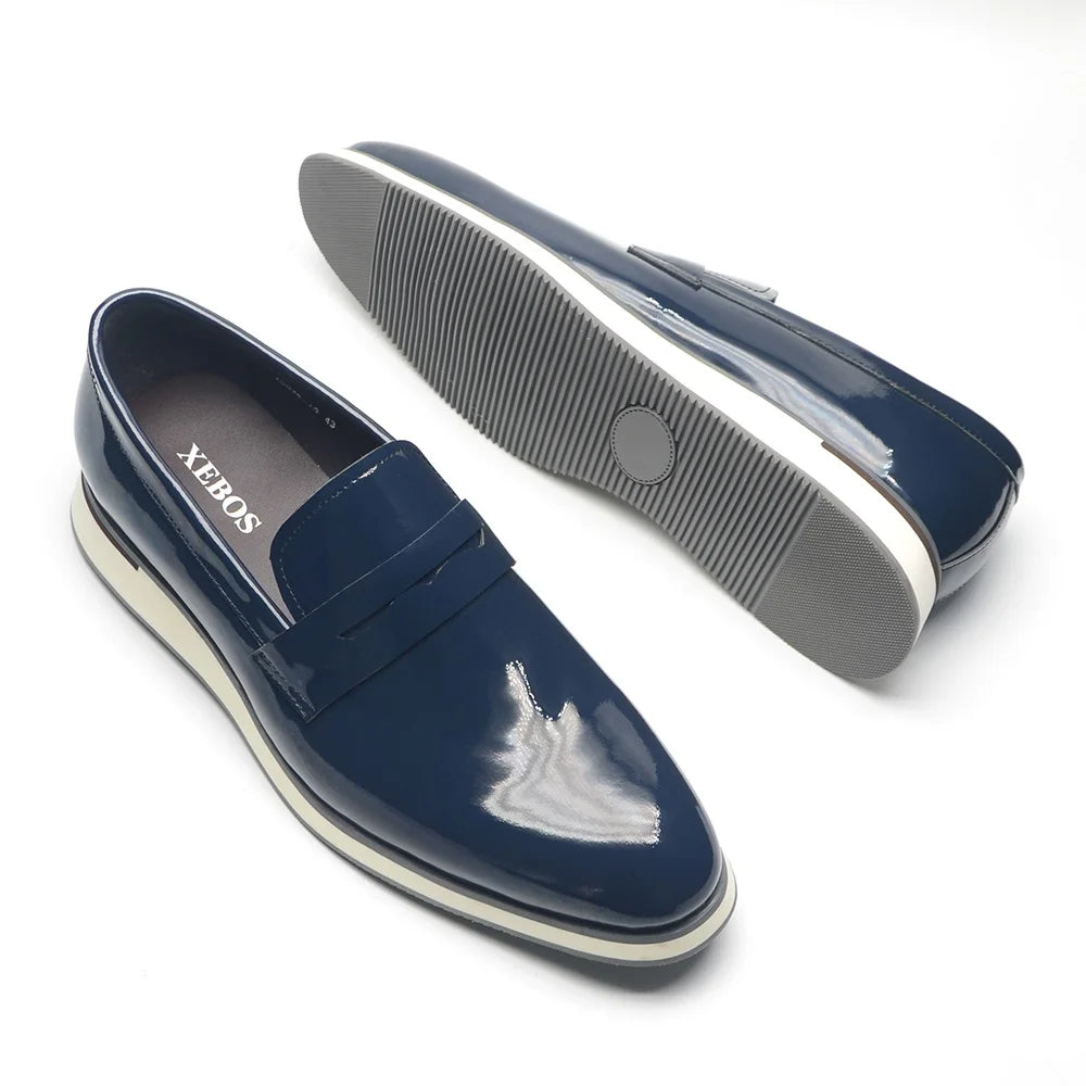Patent leather slip-ons in timeless black for business professionals
