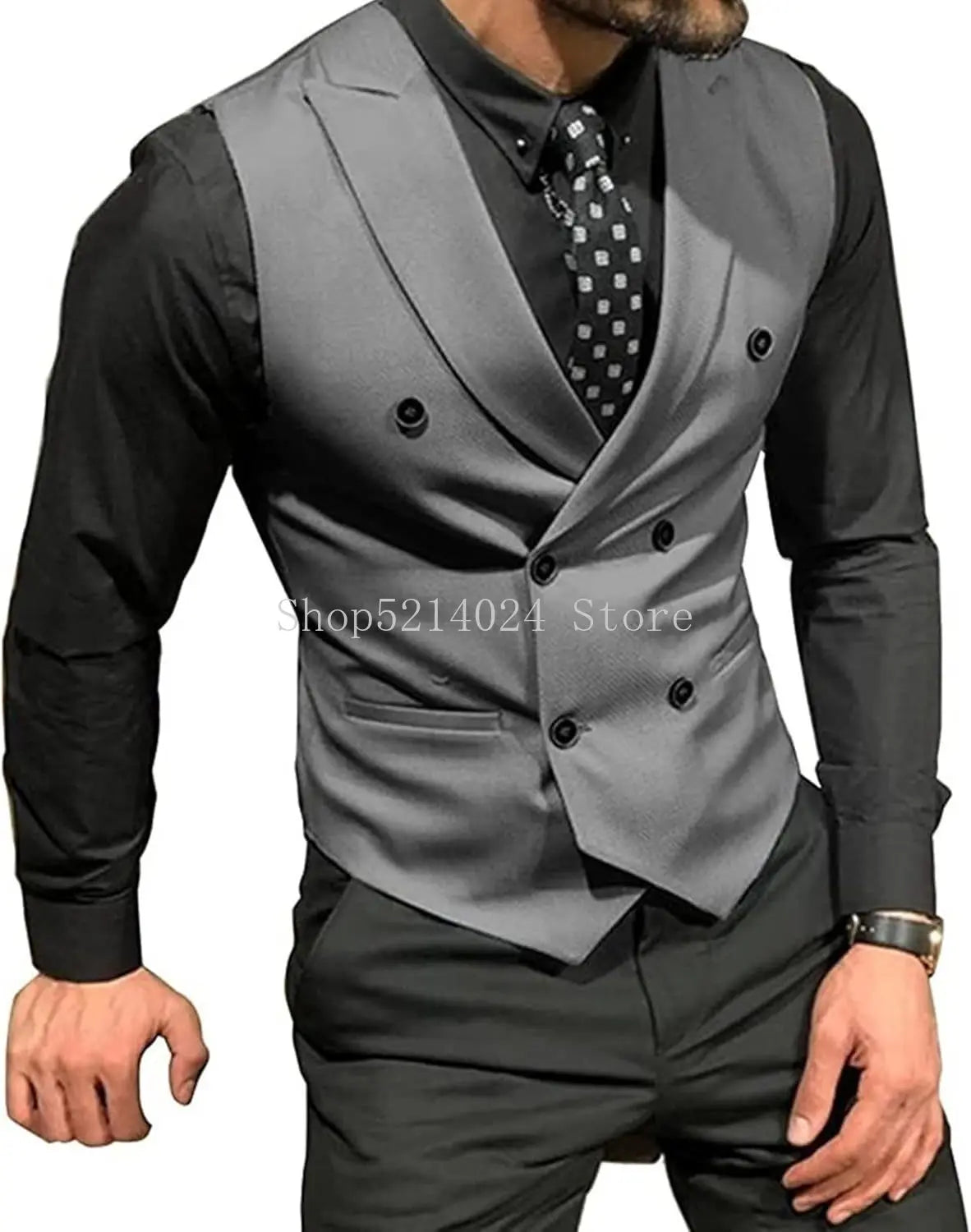 Slim fit tailored wedding vest in navy blue, perfect for grooms seeking elegance on their big day.