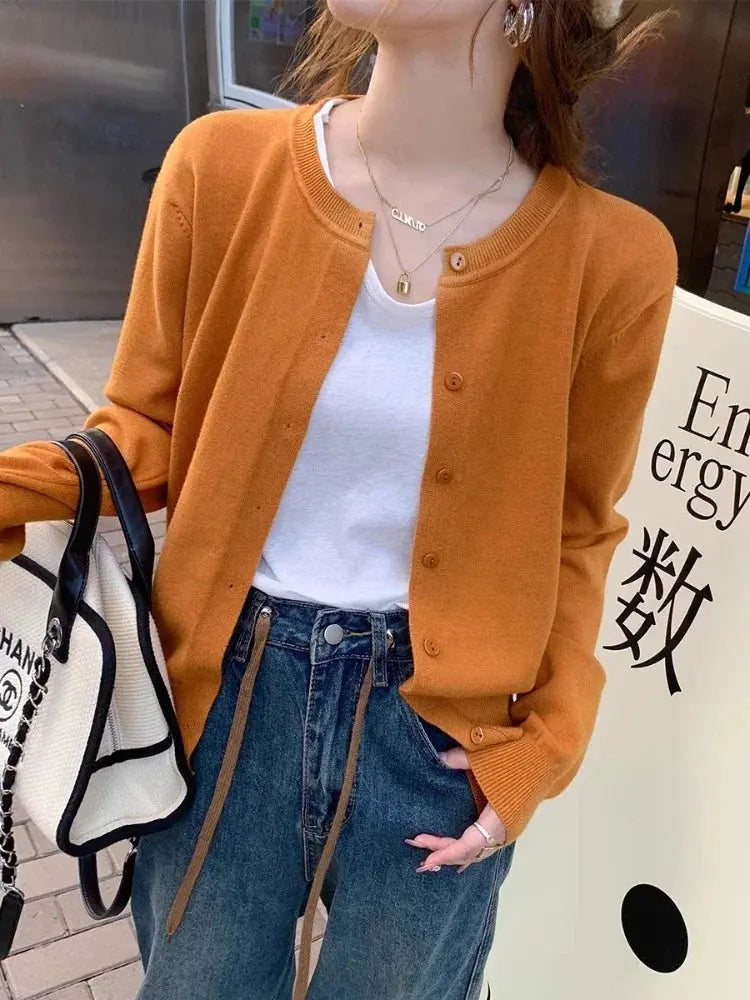 Casual outfit featuring Cozy Chic Cardigan, ideal for layering in changing seasons.