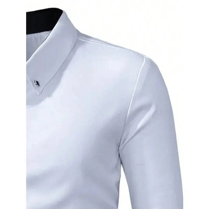 Detail of the breathable fabric in the Resolute White Shirt for comfort.