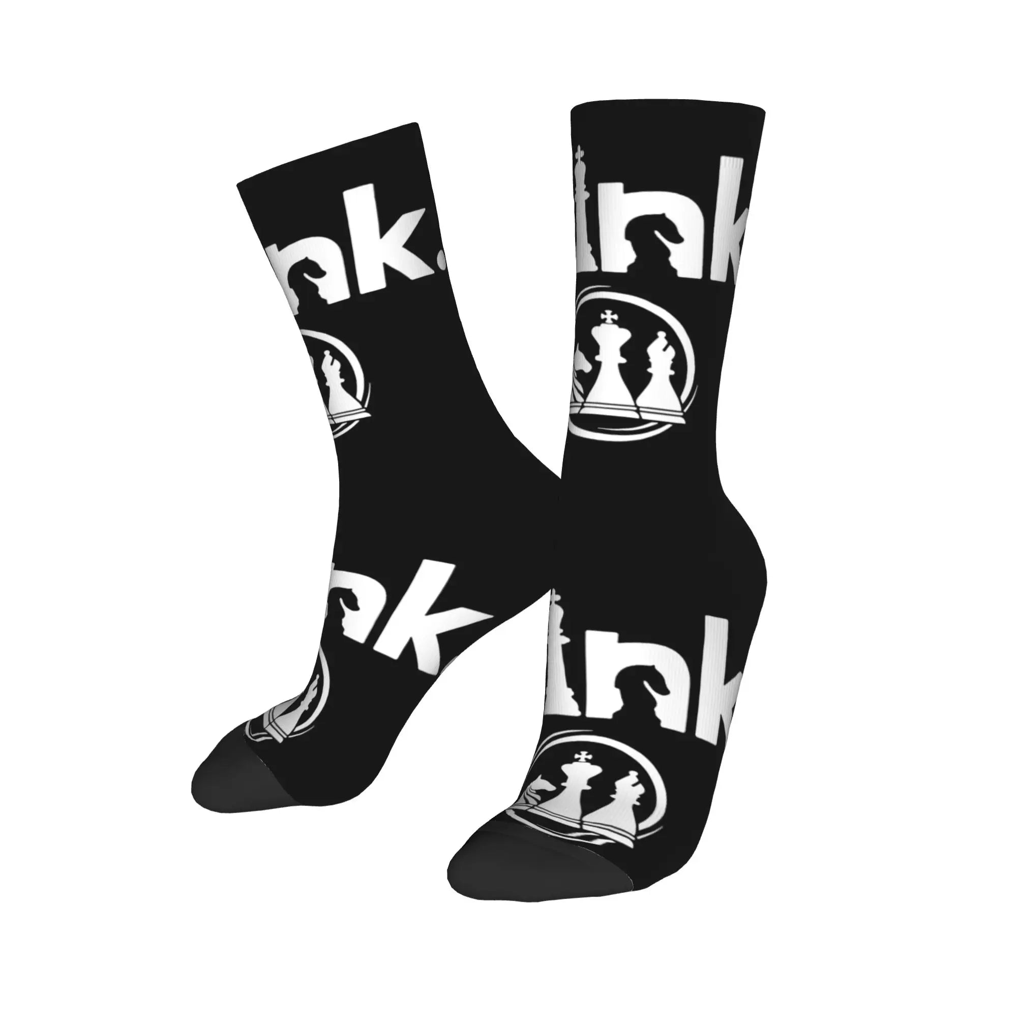 Unique unisex socks with a chessboard pattern, ideal for board game enthusiasts.