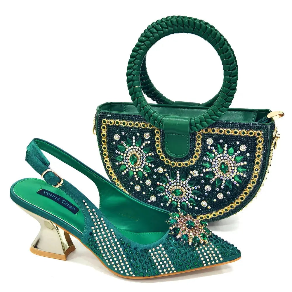 Royal Twilight heels and bag set, a must-have for luxury event-ready fashion.