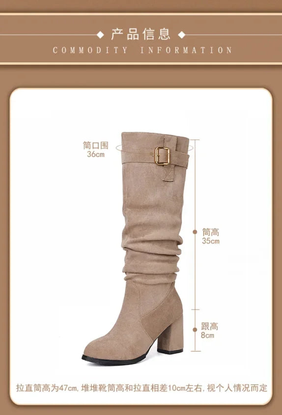 Women's waterproof suede boots featuring easy slip-on design and classic fit