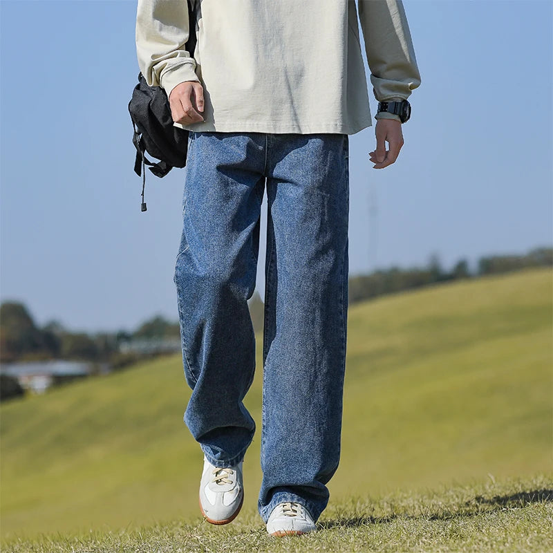 Breathe Easy Jeans in dark blue denim, featuring a relaxed fit for all-day comfort.