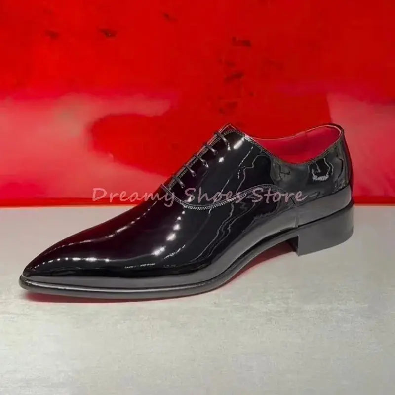 Lace-up black Oxfords perfect for business meetings and special events.