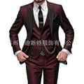 Model adjusting the blazer, demonstrating the suit's all-day elegance.
