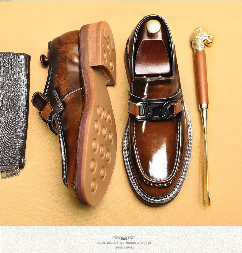 Premium slip-on loafers with robust rubber sole for superior traction