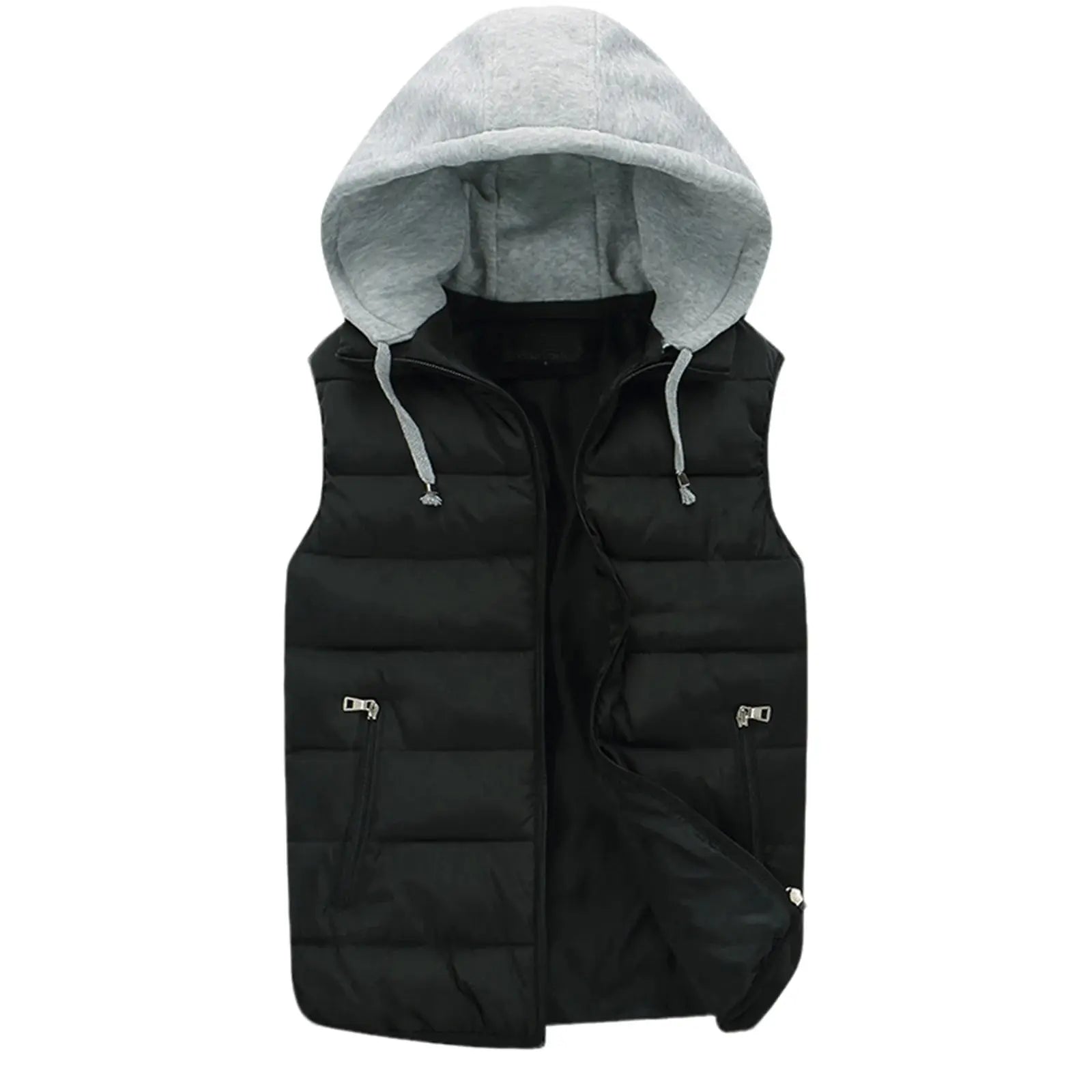 Winter Embrace Vest in action during a hike, demonstrating its practicality and windproof features.