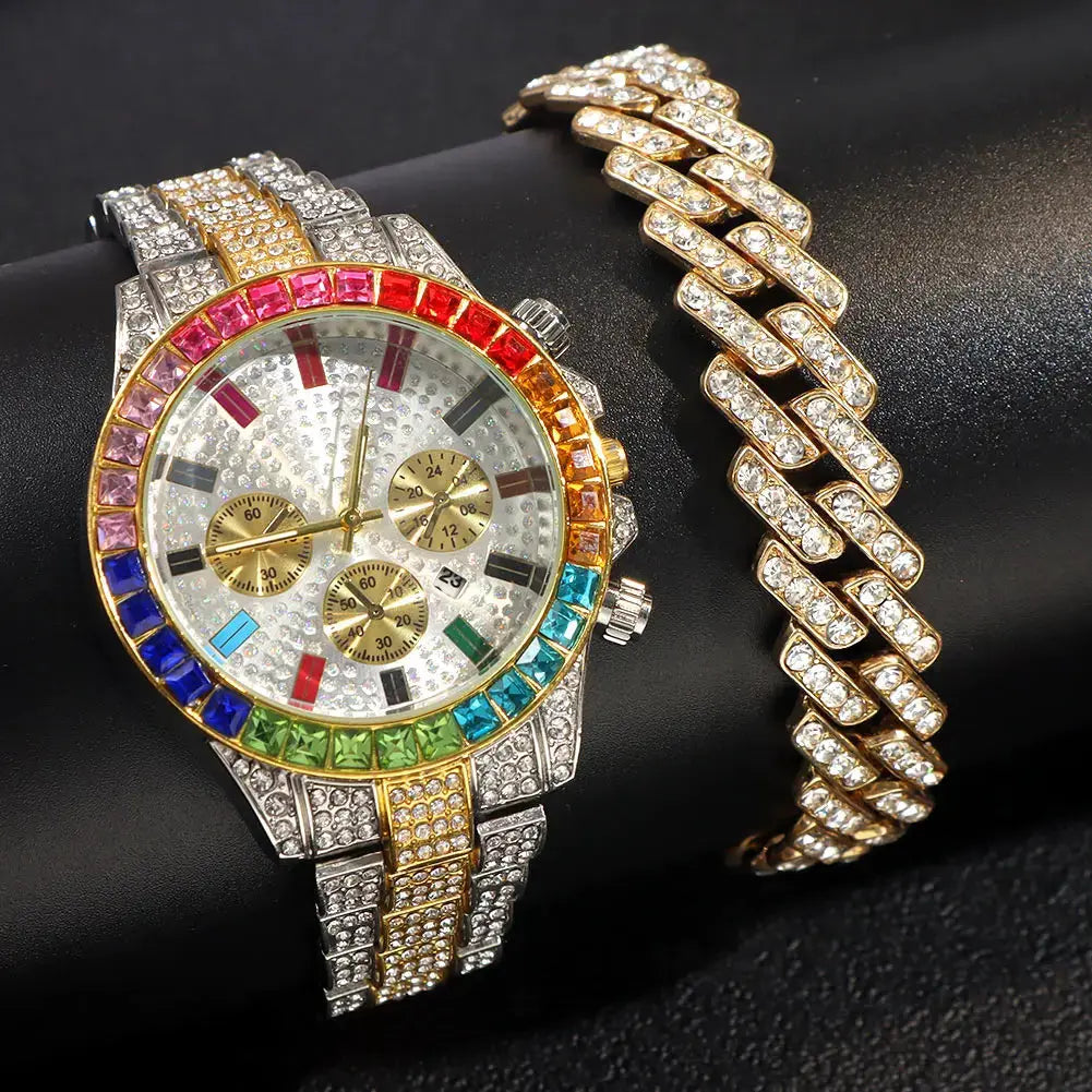 Unisex design of the watch and bracelet, breaking boundaries in trendy jewelry.