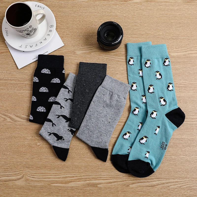 Comfortable cotton blend socks with seamless toe and reinforced heel.