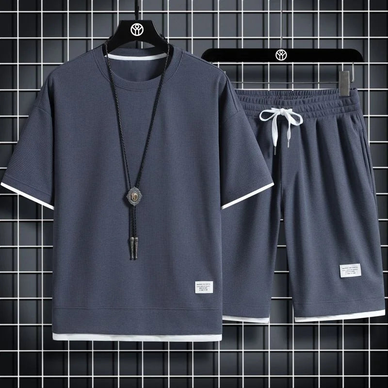 Men's Waffle Knit Tracksuit Set