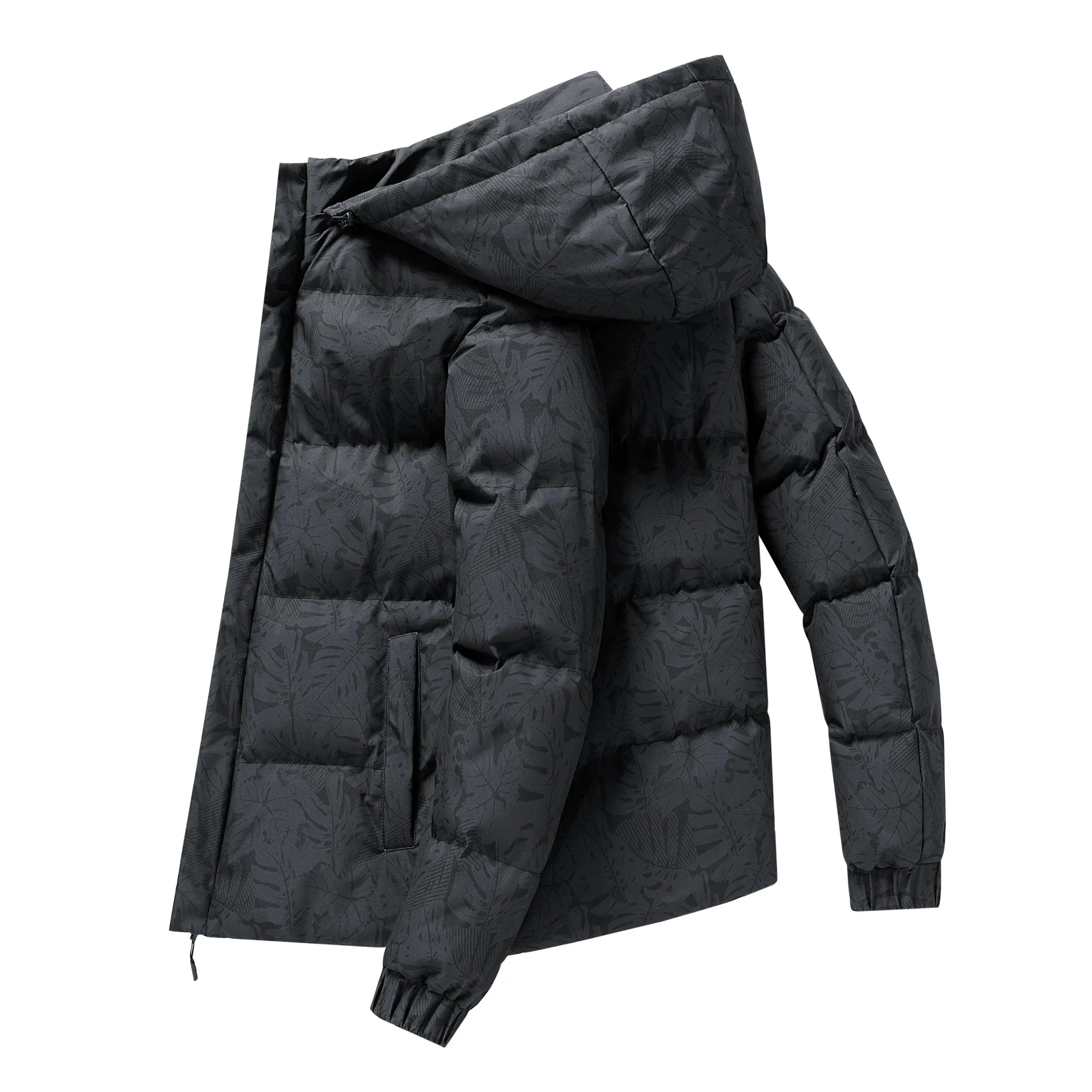 Flat lay of the Brisk Winter Wanderer coat, highlighting its stylish cold gear features and large size options.