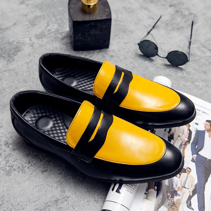 Comfortable leather loafers with bold color palette for effortless everyday style