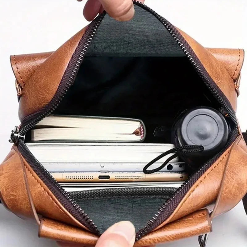 Professional men's crossbody tote bag with smooth finish and comfortable adjustable strap