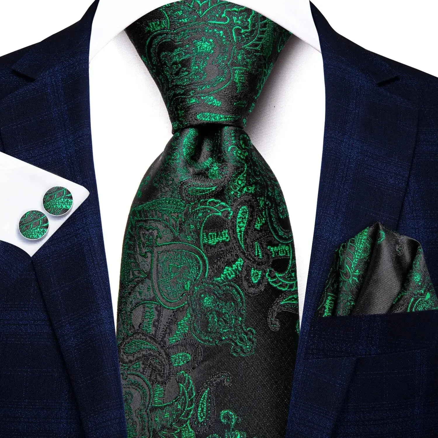 Silk tie with paisley design, perfect for upscale menswear.