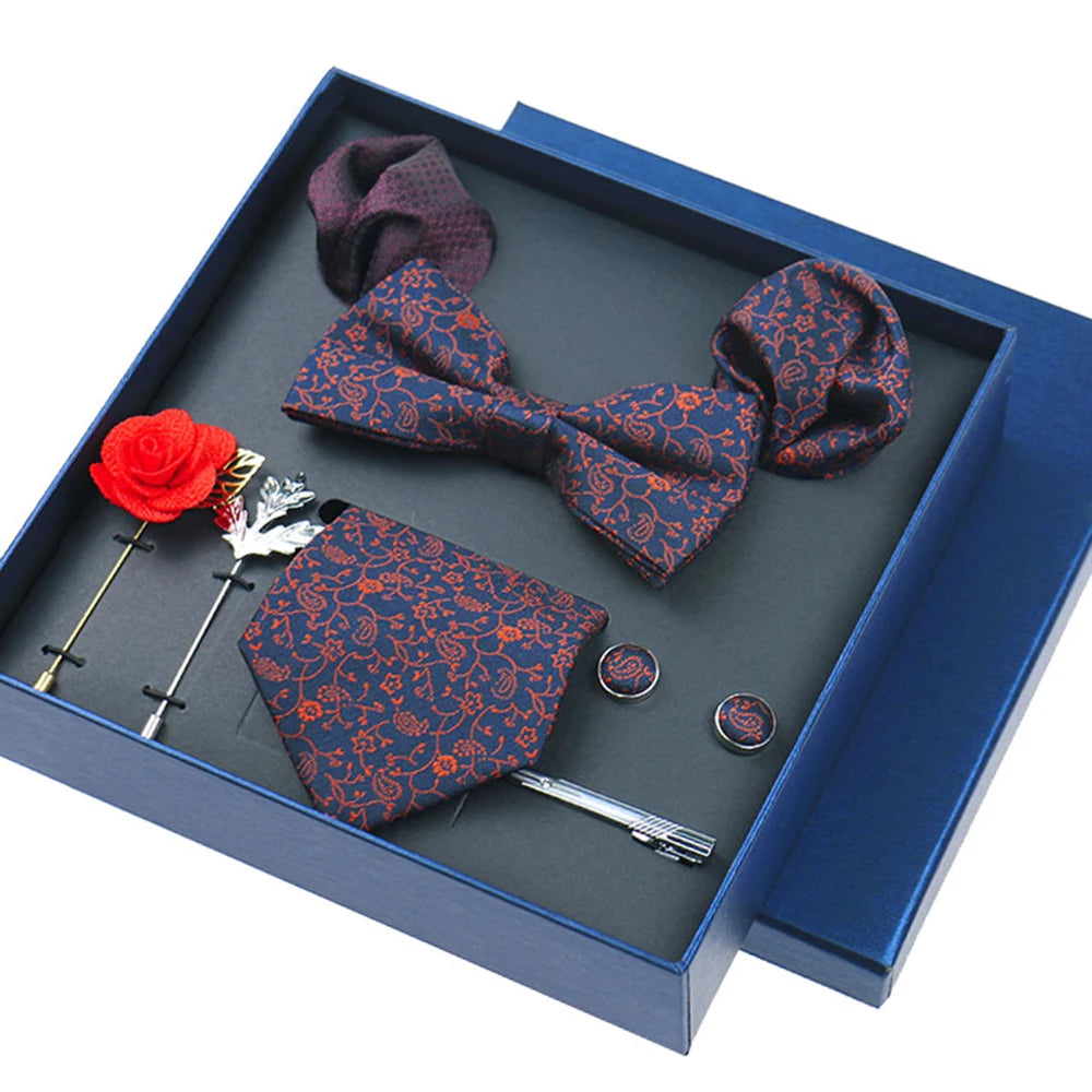 Blue floral formal accessory ensemble for weddings and business events