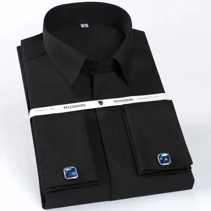 Silhouette of Influence shirt in navy, designed for luxury men's business style and all-day sharpness.