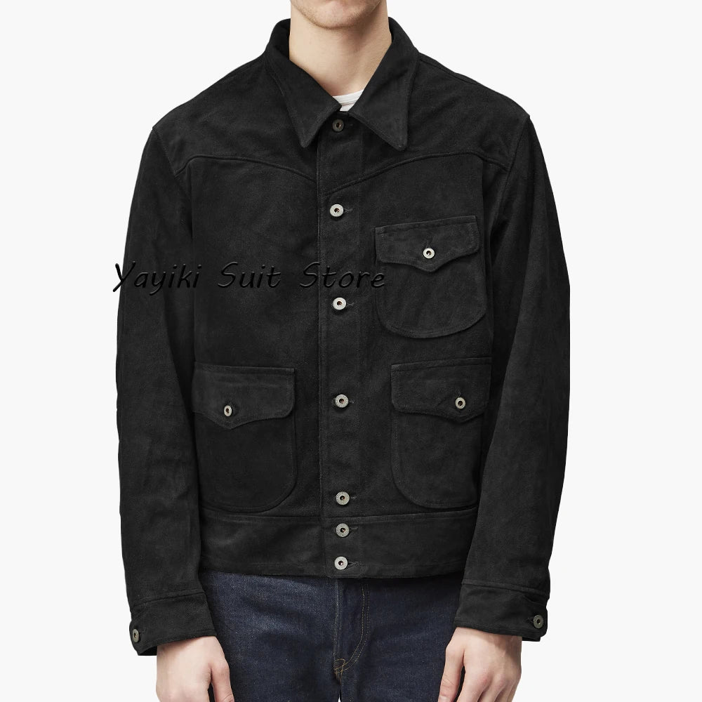 Model in the Autumn Whisper jacket, paired with a scarf for a chic autumn look.