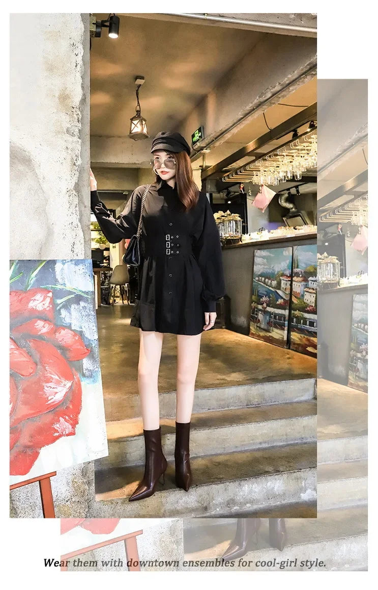 Versatile black leather boots transitioning from day to night
