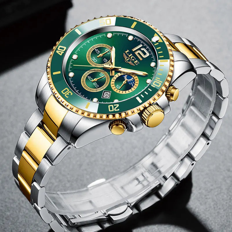 Elegant men's watch featuring a durable stainless steel band.