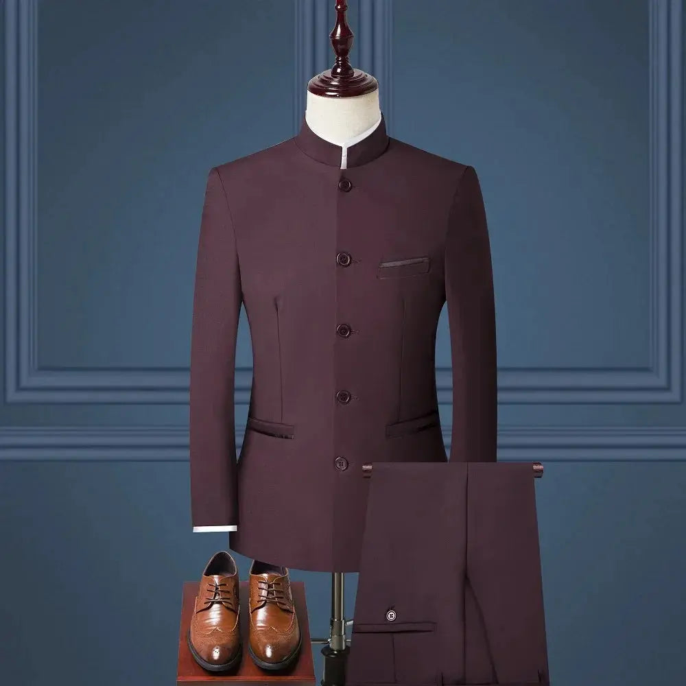 Flat lay of the Command the Room tailored suit with accessories for a professional outfit.