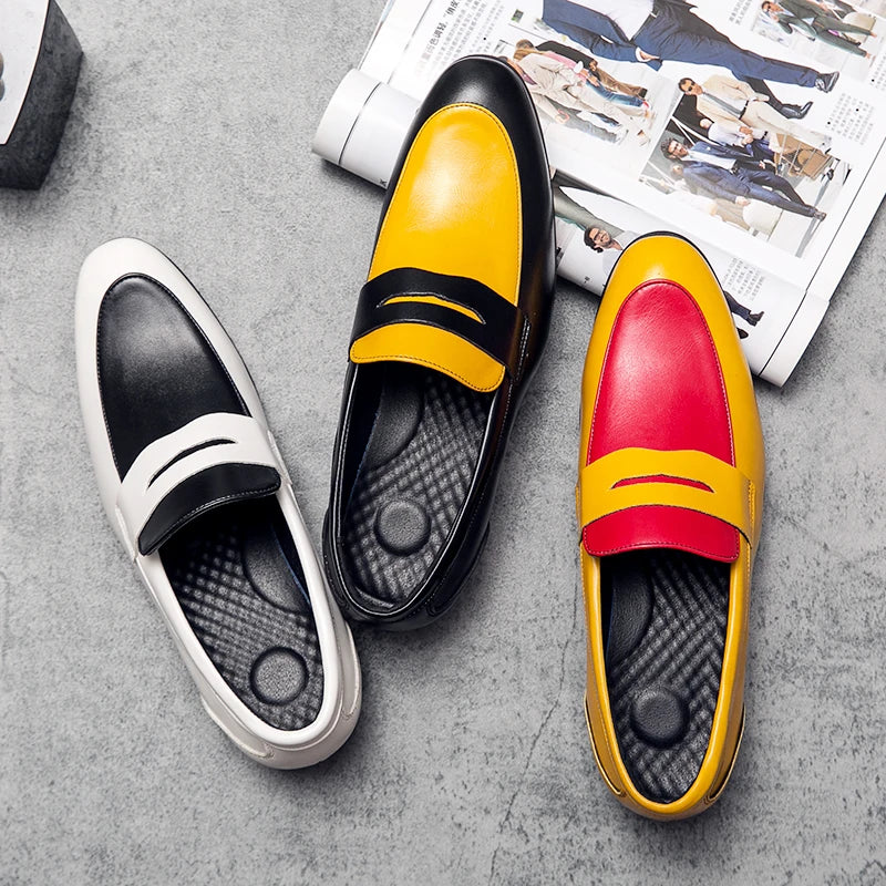 Modern leather loafers in statement color perfect for casual or dressy occasions
