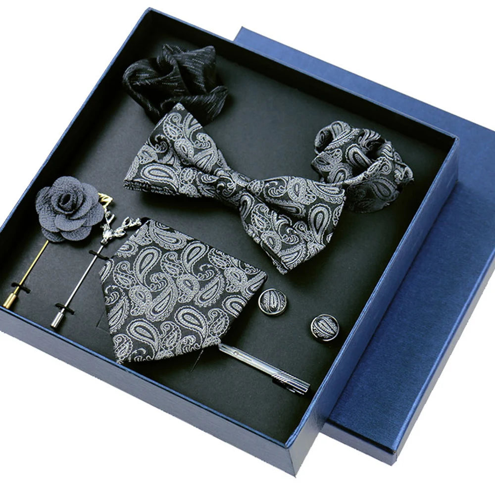 Refined formal accessory set featuring premium polyester construction