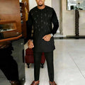 Men's African Kaftan 2-Piece Set – Long Sleeve Blouse & Pants