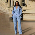Three-piece tailored suit in navy blue, perfect for commanding the room.