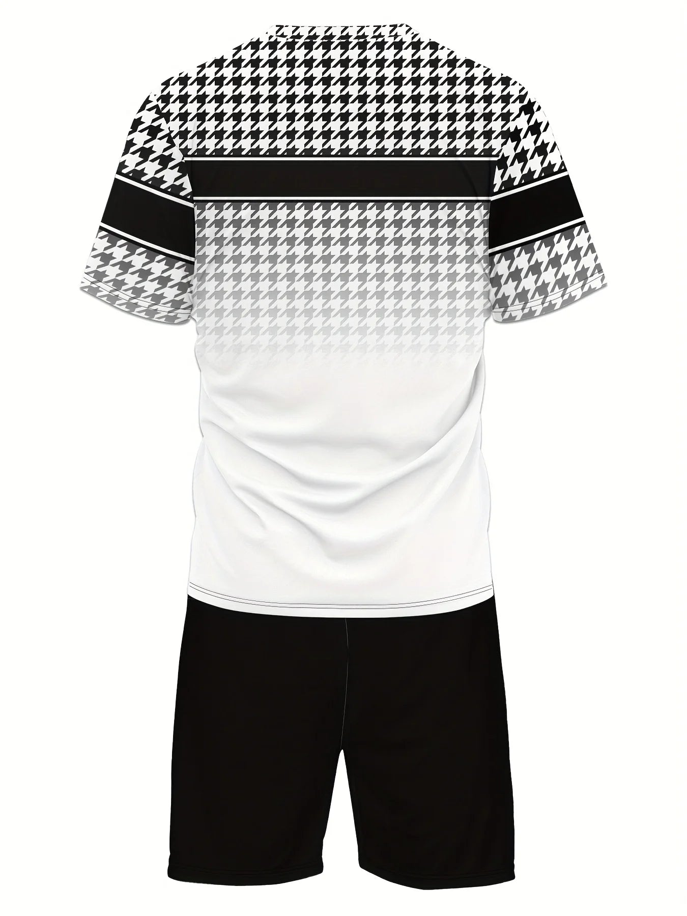 Close-up of the sleek striped design on the Summer Breeze Suit, showcasing modern style.