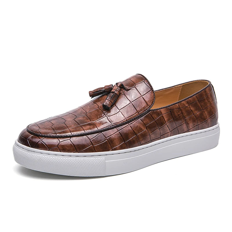 Men's formal slip-on shoes with durable rubber outsole