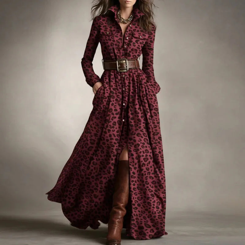 Autumn Whisper Maxi dress in plaid with practical side pockets.
