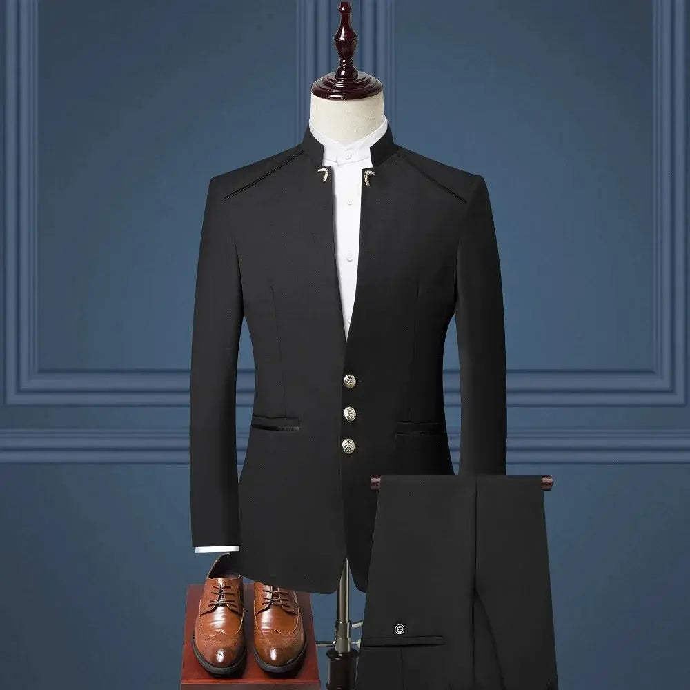 Command the Room tailored suit worn in a boardroom setting, exuding confidence.