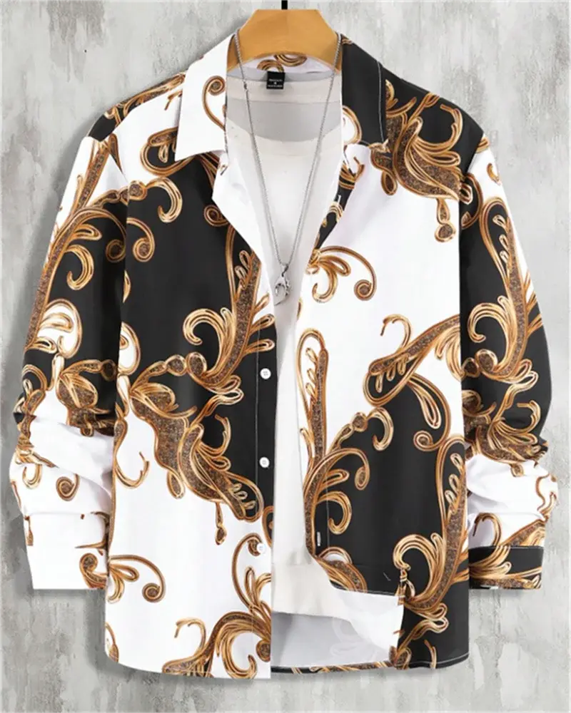 Close-up of the luxurious silk-bamboo fabric of the Command the Room Shirt.
