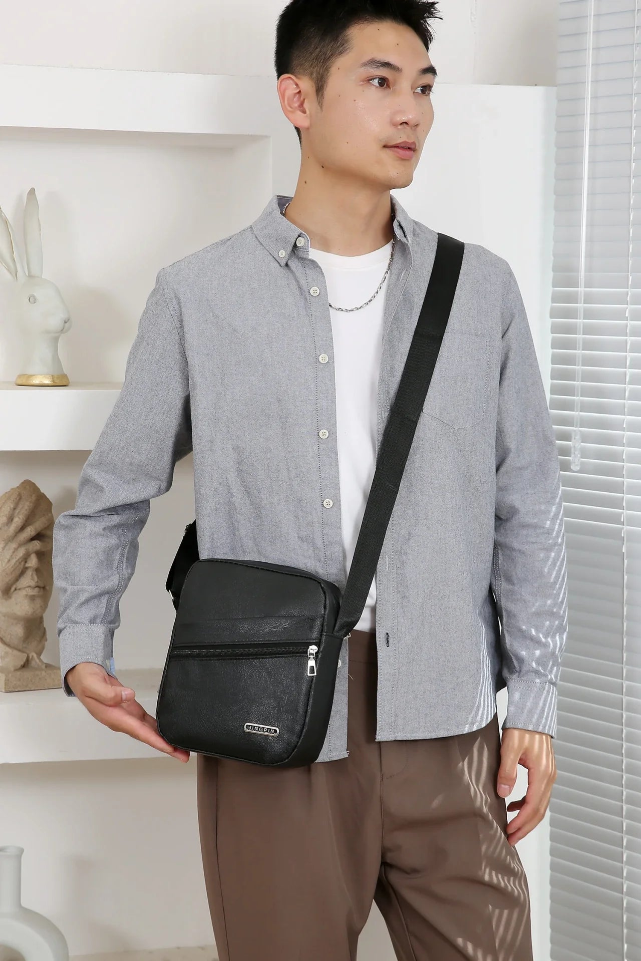 Modern messenger bag featuring protective nylon lining preventing scratches on devices