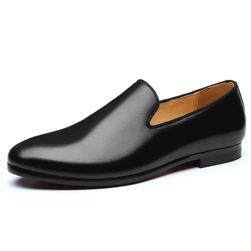 Slip-on ease of men's leather loafers, ideal for quick and stylish dressing.