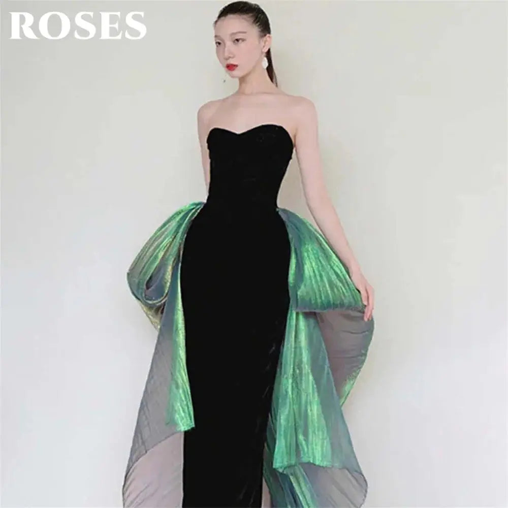 Model wearing the Enchanting Twilight Mermaid Gown, highlighting its graceful movement.