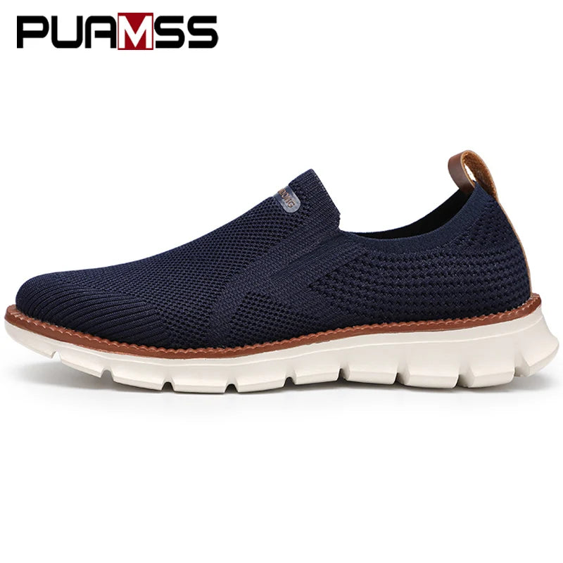 Breeze Through Summer sneakers in navy blue, combining style and comfort for summer outings.
