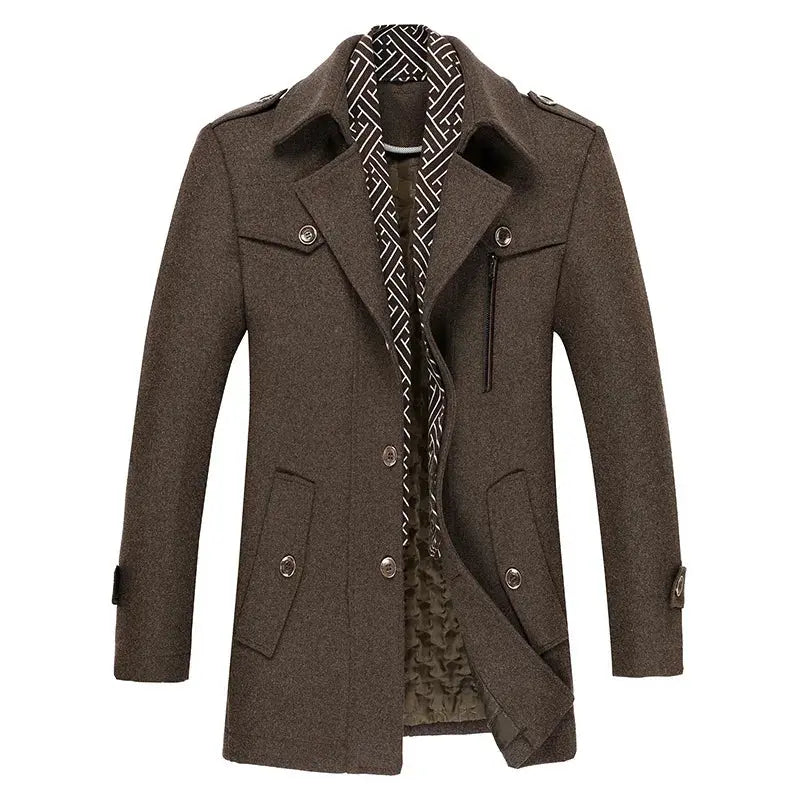Warm business coat in a timeless design, crafted from high-quality wool blend for comfort.