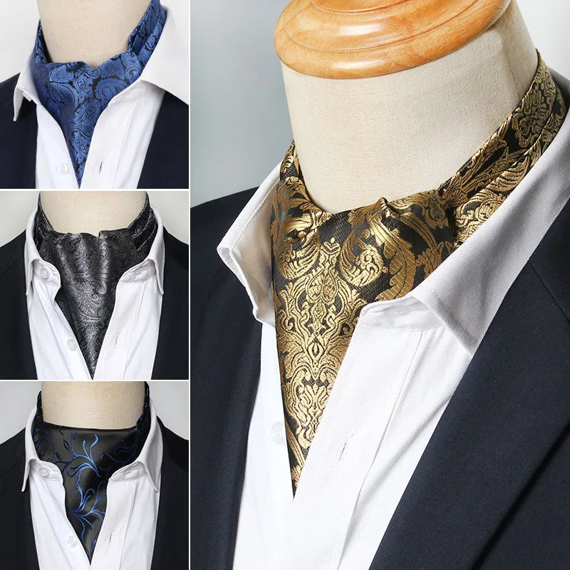 British Gentleman Polka Dot Cravat Ascot Tie in classic pattern