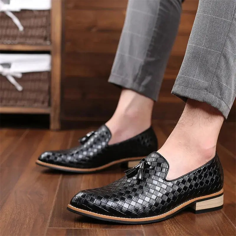 Versatile black loafers suitable for office and casual events.