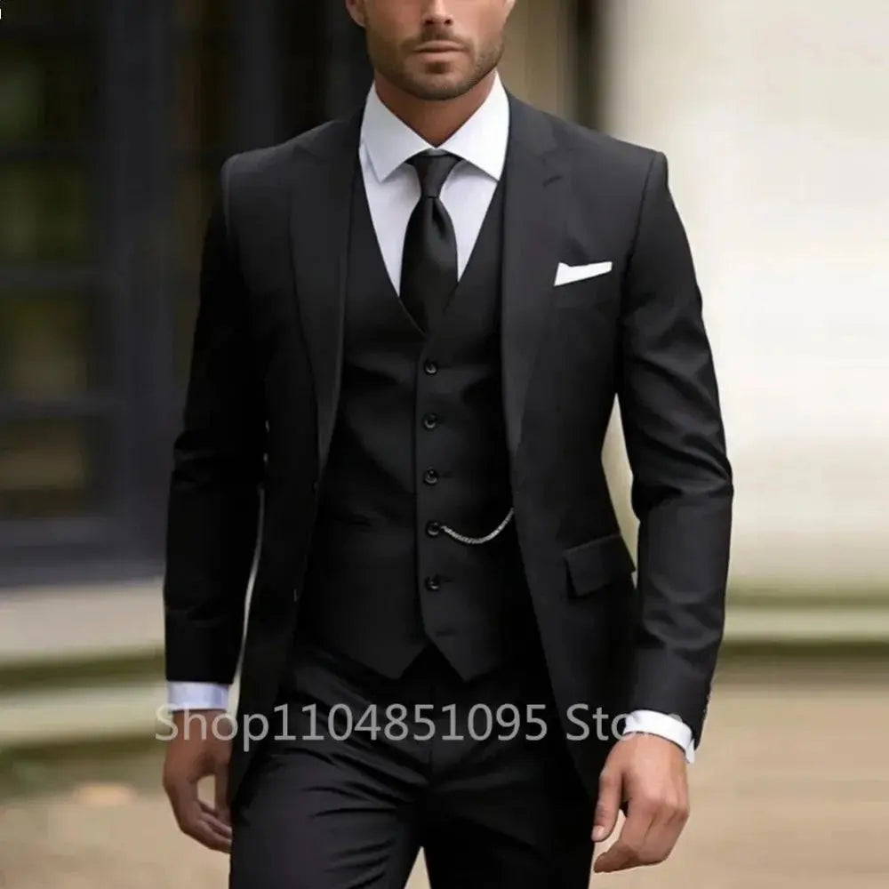 Close-up of the suit's fabric texture, showcasing its luxurious feel.