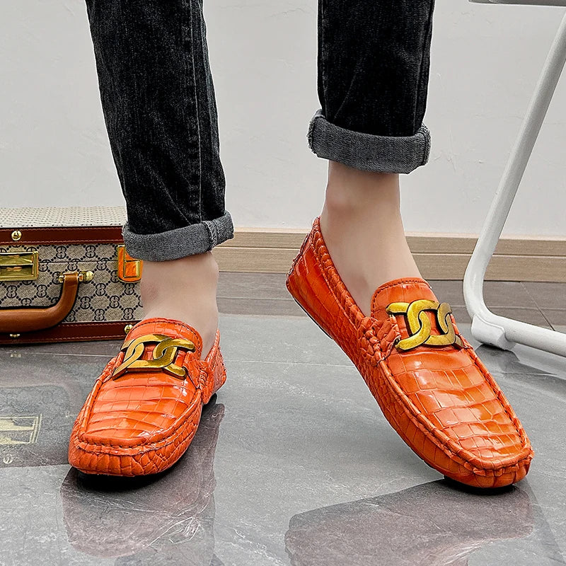 Premium PU leather loafers with laceless design for quick and easy wear