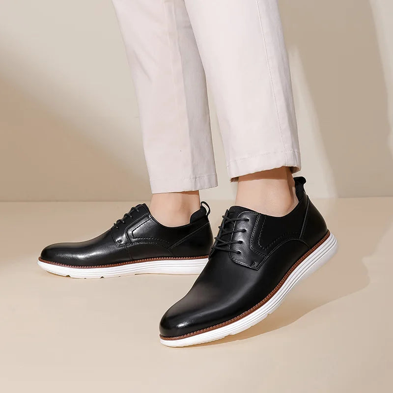Men's formal leather mule shoes with rubber outsole and cushioned PU insole for all-day comfort