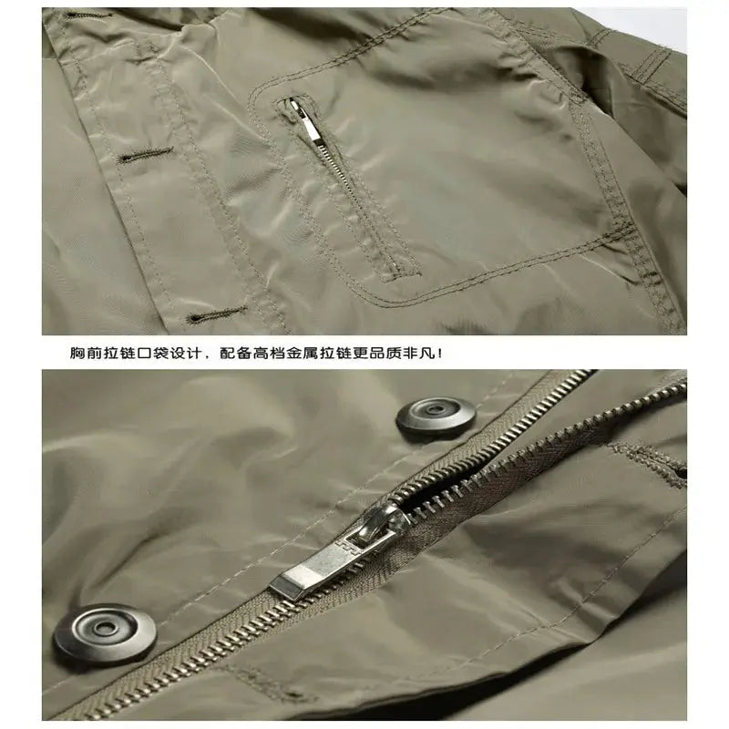 Model wearing Urban Breeze Lightweight Jacket, showcasing its regular fit and urban elegance in a city setting.