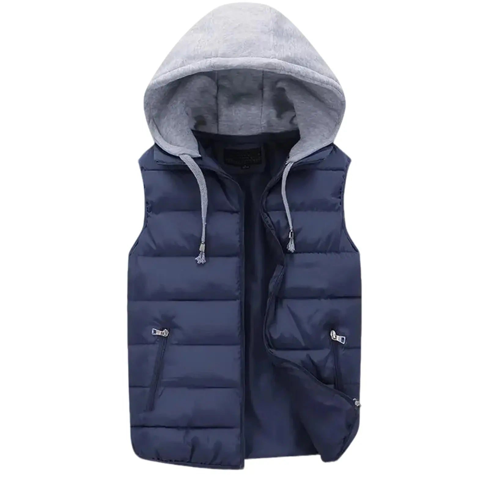 Model wearing the Winter Embrace Vest outdoors, highlighting its stylish look and cozy confidence.